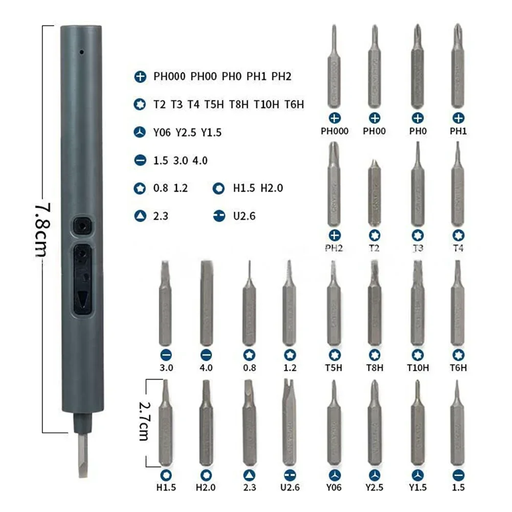 28 In 1 Electric Screwdriver Set Precision Power Tool Kit Rechargeable Wireless Screwdriver Set With Type-C USB Cable