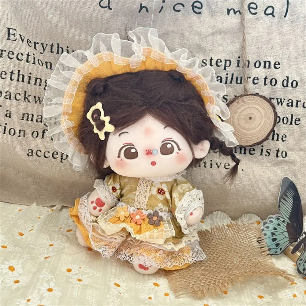 원피스 면 인형 의류 점프수트, DIY 의류, 동물 후드, 서스펜더 바지, 사랑스러운 미니, 20cm, 1 세트