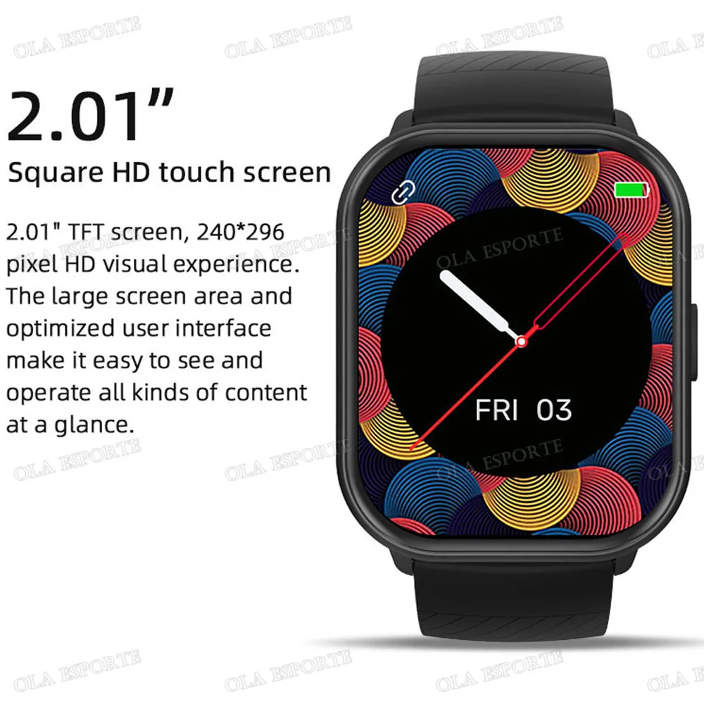 GPS Tracker Smart Watch Men Women 2.01"AMOLED Screen Call Smartwatch Health Monitor Multiple Sports Modes Fitness Sports Watches