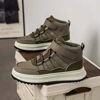 軟底軟面秋季新款經典時尚休閒運動小眾百搭厚底潮流高筒新款男士板鞋 8 最佳銷售 男士高筒鞋 - №2