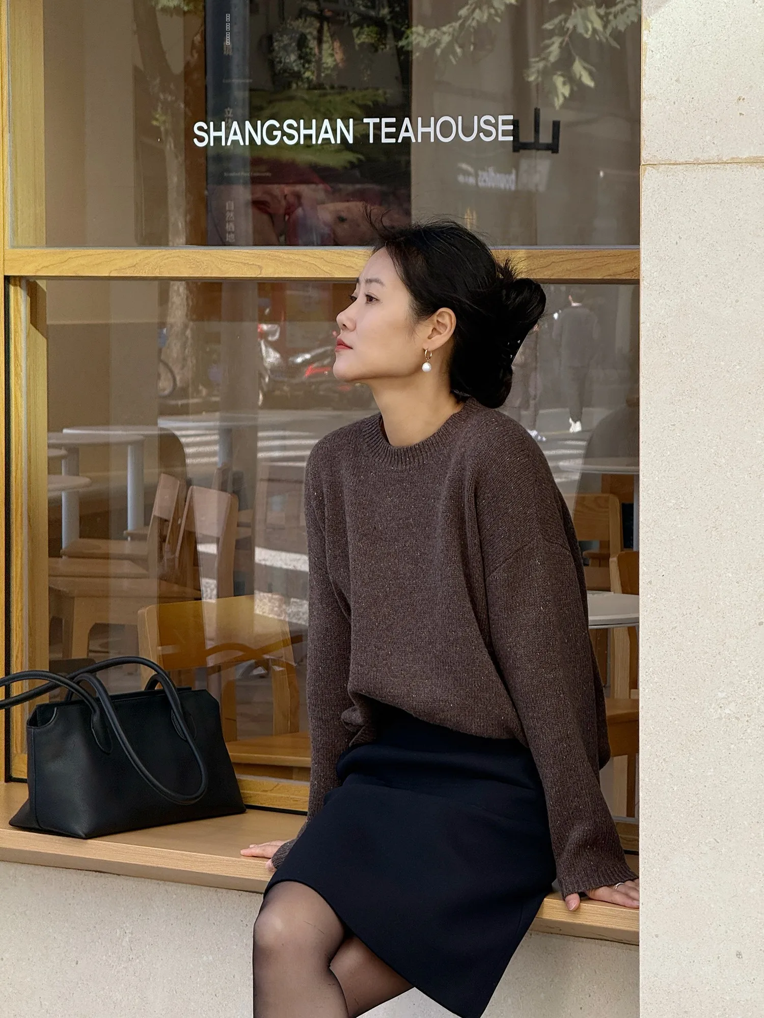 

YUMISOME Утепленный свитер из 100% шерсти с круглым вырезом и открытыми плечами, свободный вязаный свитер для женщин, зимний модный свитер свободного кроя