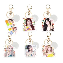 Kpop Keychain SAKURA KIM CHAEWON HUH YUNJIN KAZUHA HONG EUNCHAE Keyring Quality Acrylic HD Key Chains Bag Accessories Fans Gift