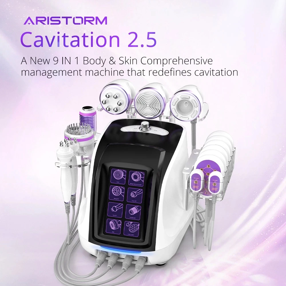 New Arrivals Aristorm 9 in 1 Cavitation Machine 40k RF Vacuum Slimming Body Face Skin Beauty Care Machine