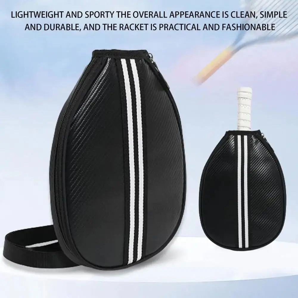 

Crossbody Pickleball Shoulder Bag Adjustable Comfortable Straps Pickleball Paddle Cover Black Large Capacity Sports Fitness Bag