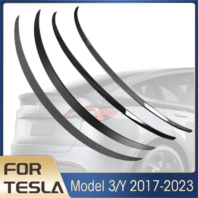 For Tesla Model Y Spoiler Model 3 Rear Trunk Lip Spoiler 2017-2022 2023 Carbon Fiber ABS Wing Spoiler Car Styling Accessories