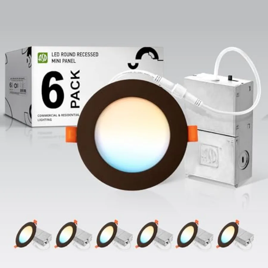 

Светодиодные встраиваемые светильники W5 CCT 2700K-5000K CRI90+ с классом защиты IC, ультратонкие, диммируемые, потолочные светильники с монтажной коробкой, безкорпусные, встраиваемые, круглые.