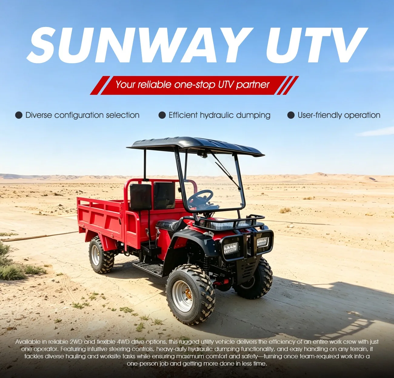 파워 ATV - 2026 400CC 이지 컨트롤 농업용 ATV 유틸리티 농업용 산악 지형 운반 차량 썸네일 5