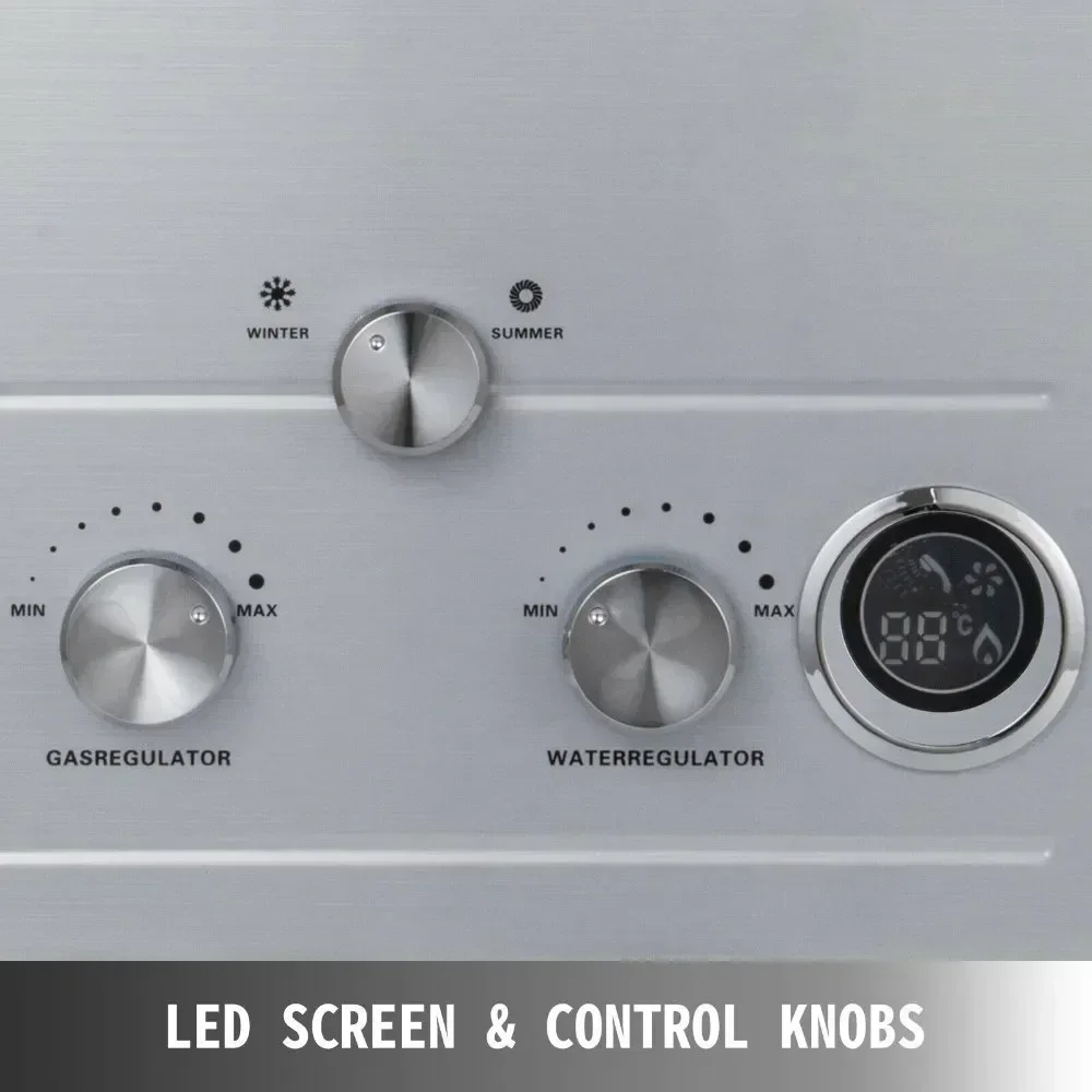 

Водонагреватель VEVOR 6L 8L 10L 12L 16L 18L на сжиженном газе с LED-дисплеем, круглосуточной подачей воды и защитой от перегрева для кухни, ванной комнаты, салона