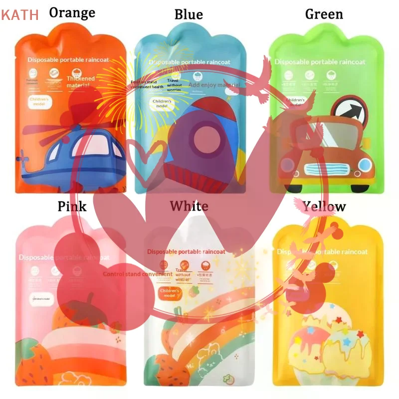 High Quality Vacuum Compression Kids Raincoat Card Packaging Waterproof Rain Coat Convenient Travel Reusable Poncho Children