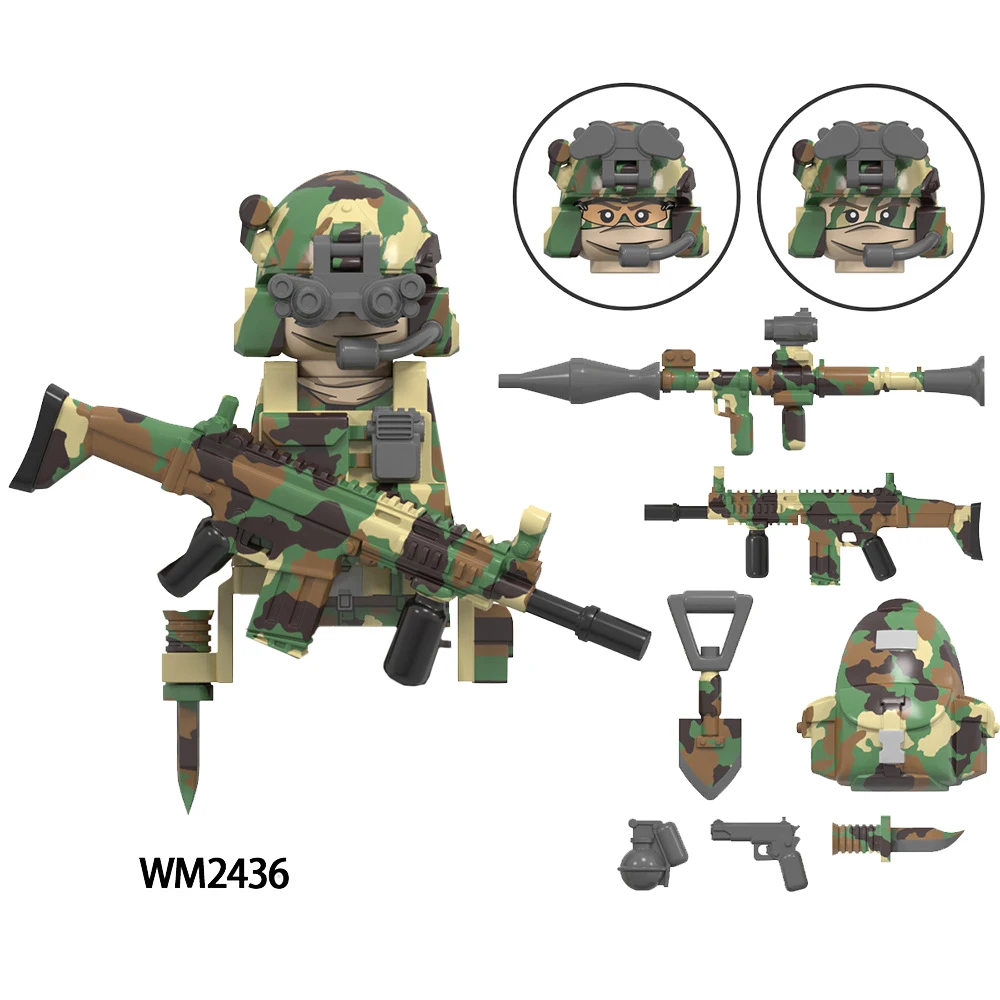 WM6147 The Military Delta Special Air Service Alpha KSK Snow Leopard Commando Navy Seals Wild Child Forces Model Block Brick Toy