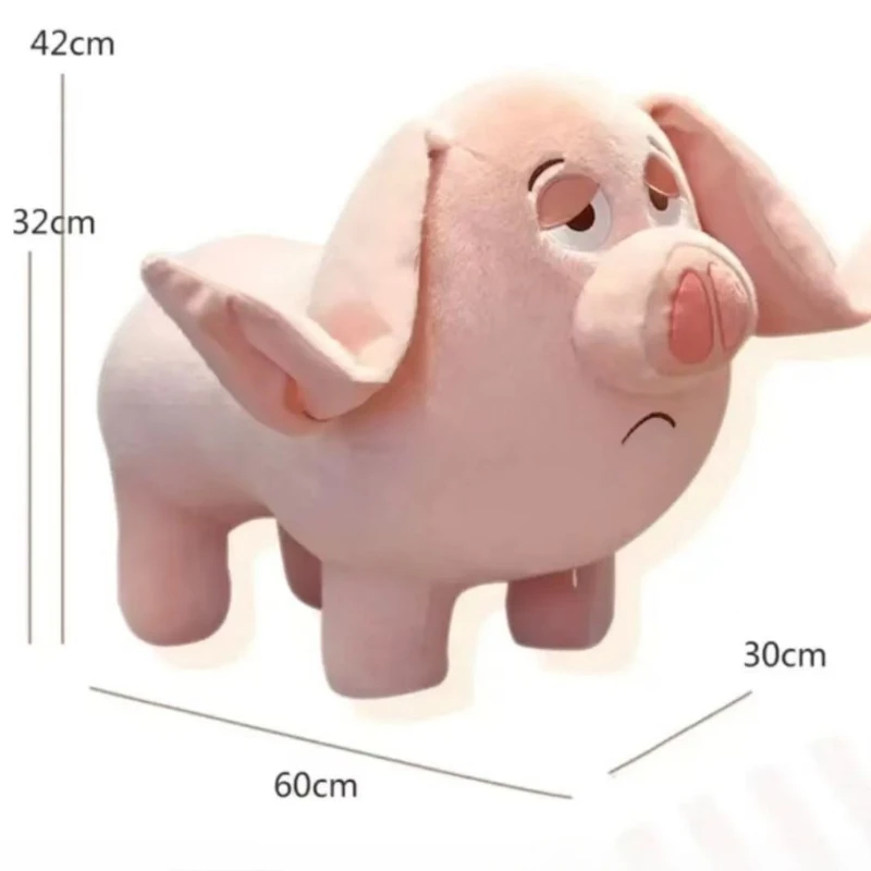 Pig-Shaped Rolling Stool - Solid Wood Kids Ottoman