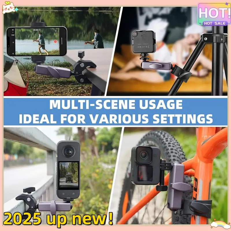 

Крепление для камеры с нежной текстурой, зажим Super Clamp для телефона, Gopro Hero 13 Hero 12 11 10 9 8 7 6 5, Insta360, DJI Osmo
