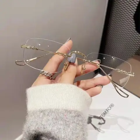 여성용 안티 방사선 안경 남성용 무테 안경 컴퓨터 안경 Frameless Anti Blue Light Eyeglasses
