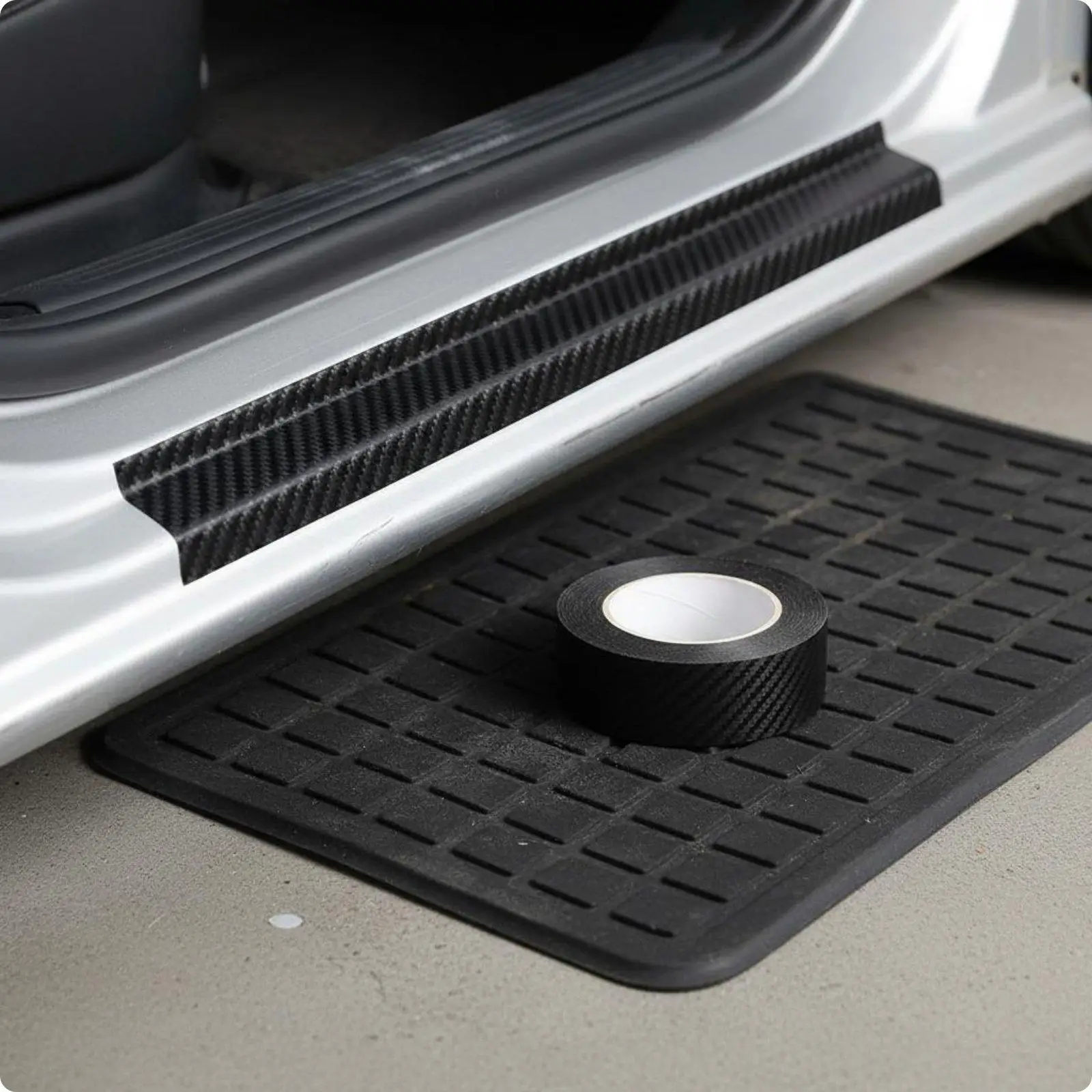 5D Carbon Fiber Car Door Sill Protector Strip Adhesive Edge Guard Tape for Anti Scratch Door Panel Shield