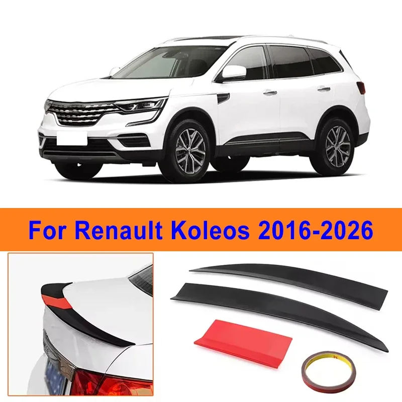 

For Renault Koleos 2016-2026 3-Section ABS Rear Trunk Spoiler 115-125cm Adjustable Sports Decor Top Wing Car Exterior Parts