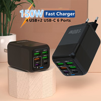 150W 6 Ports PD QC 3.0 USB C Quick Charger Wall Adapter Super Fast Charging For iPhone Samsung iPad Xiaomi Huawei Oneplus OPPO