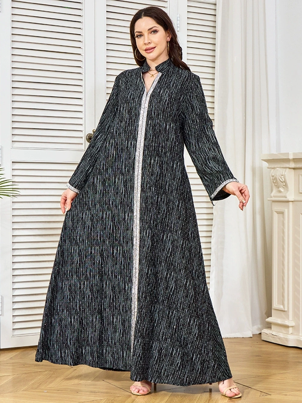 Ramadán de Oriente Medio bata musulmana de lujo bata de moda vestido largo de mujer nuevo conjunto de diamantes vestido de manga larga vestido de mujer