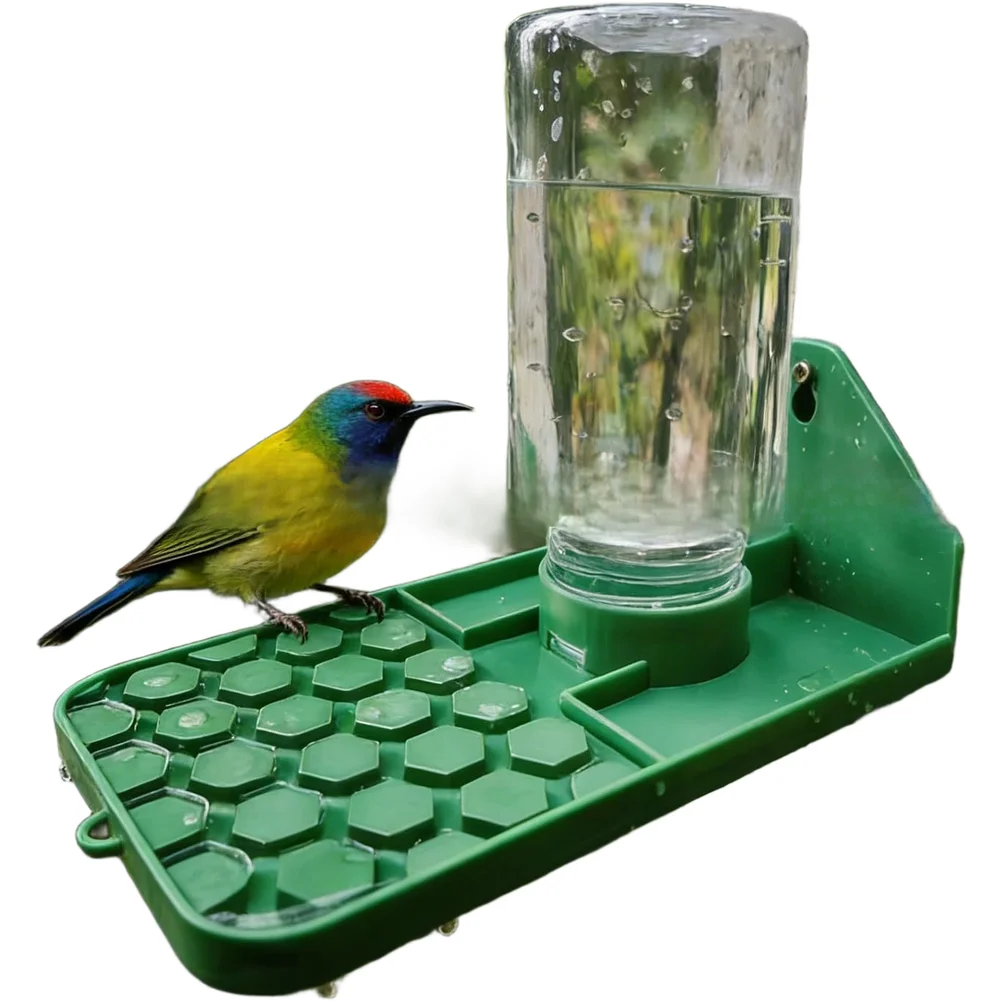 Green FOR PLA For outdoor Waterer - Wall and Tree Hanging Fountain with Drowning-Prevention Groove and Water Level Check