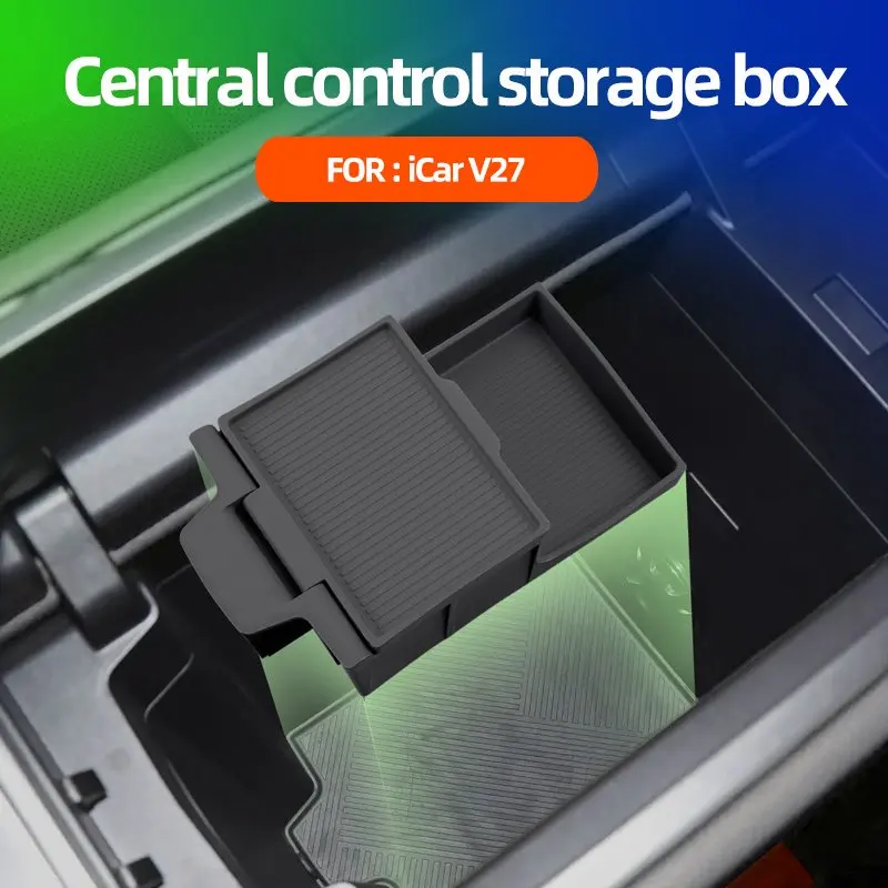 Picture 4: Layered Storage Box Fit For Center Console Armrest For Chery iCAR V27 2026 Interior Silicone Storage Box Decoration Accessories