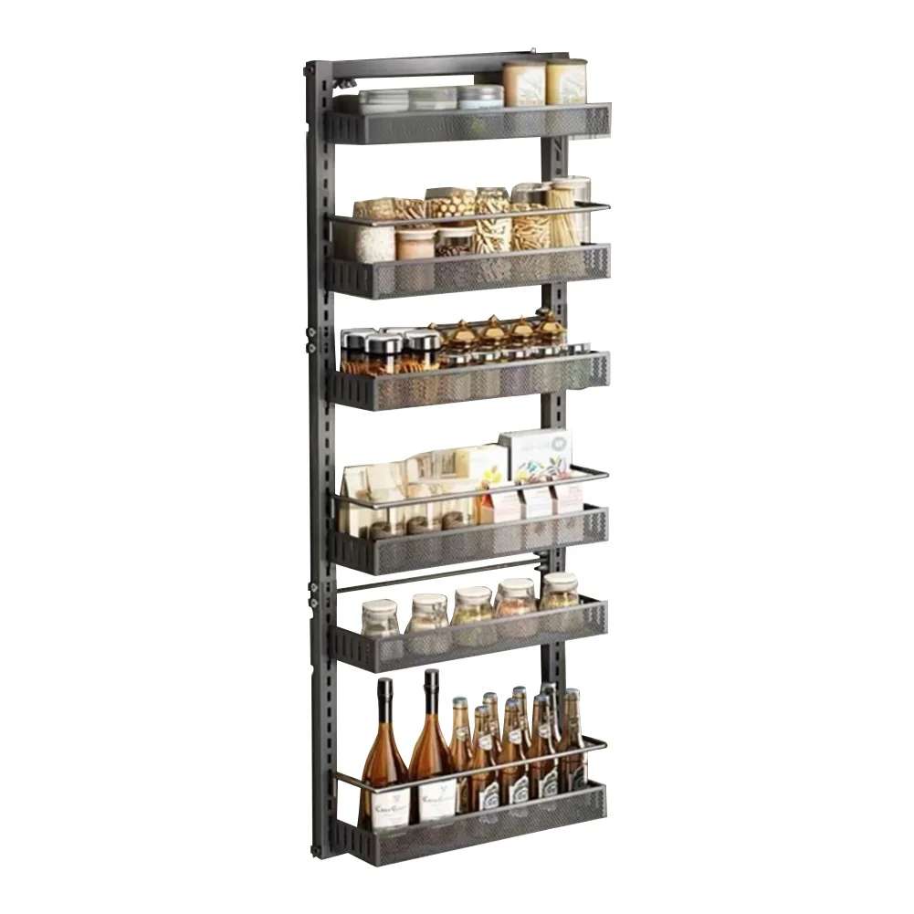 Organizzatore da appendere sopra la porta della dispensa, sistema a 6 livelli per organizzare e riporre gli oggetti, scaffale in metallo resistente, da appendere o fissare a parete, ideale per