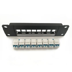 Wallmount or Rackmount 1U Ethernet Patch Panel Down Block for LC Cabling Dropship