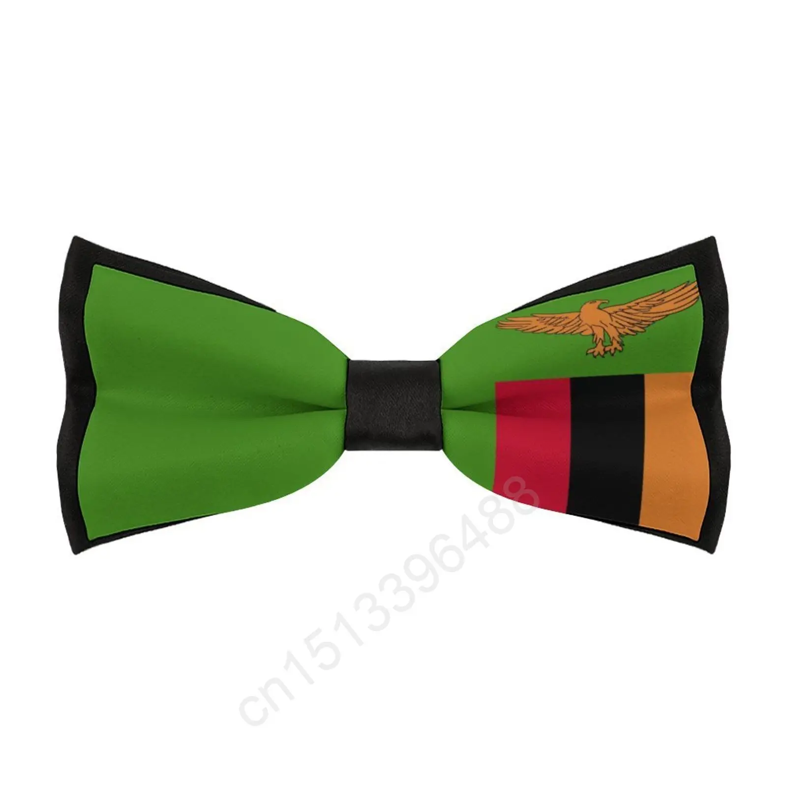 New Polyester Zambia Flag Bowtie for Men Fashion Casual Men's Bow Ties Cravat Neckwear For Wedding Party Suits Tie