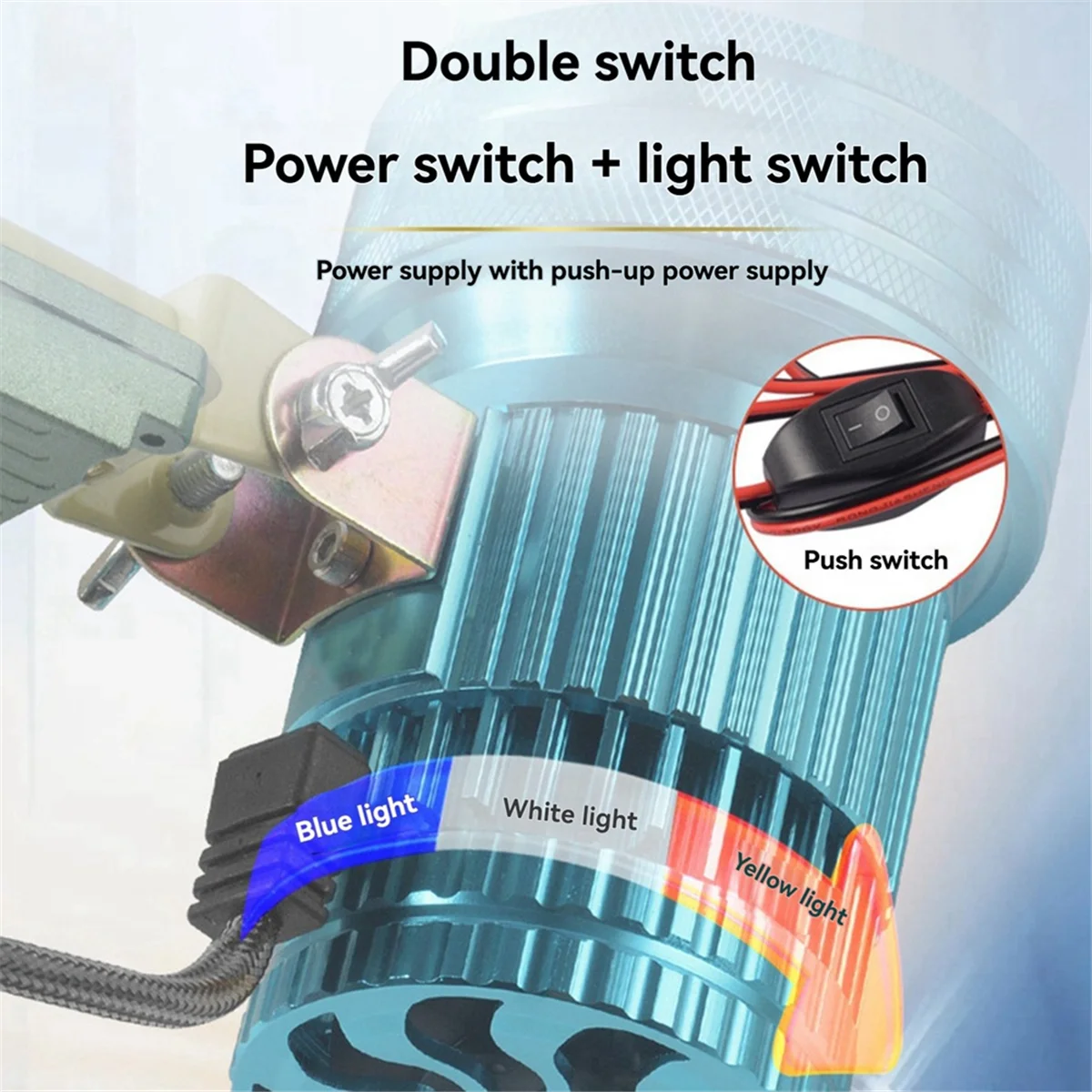 

RIRI LED Zoomable Strong Light Telescopic Spotlight Long Range Spotlight Outdoor Black Pit Night Fishing Sea Mining Lamp