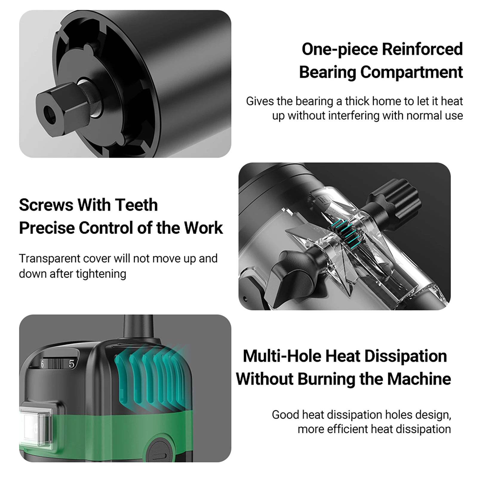 أداة توجيه 800 وات أداة توجيه خشب النخيل المدمجة لأداة قطع يدوية كهربائية لأعمال النجارة مع 15 قطعة 1/4 بوصة لقم توجيه