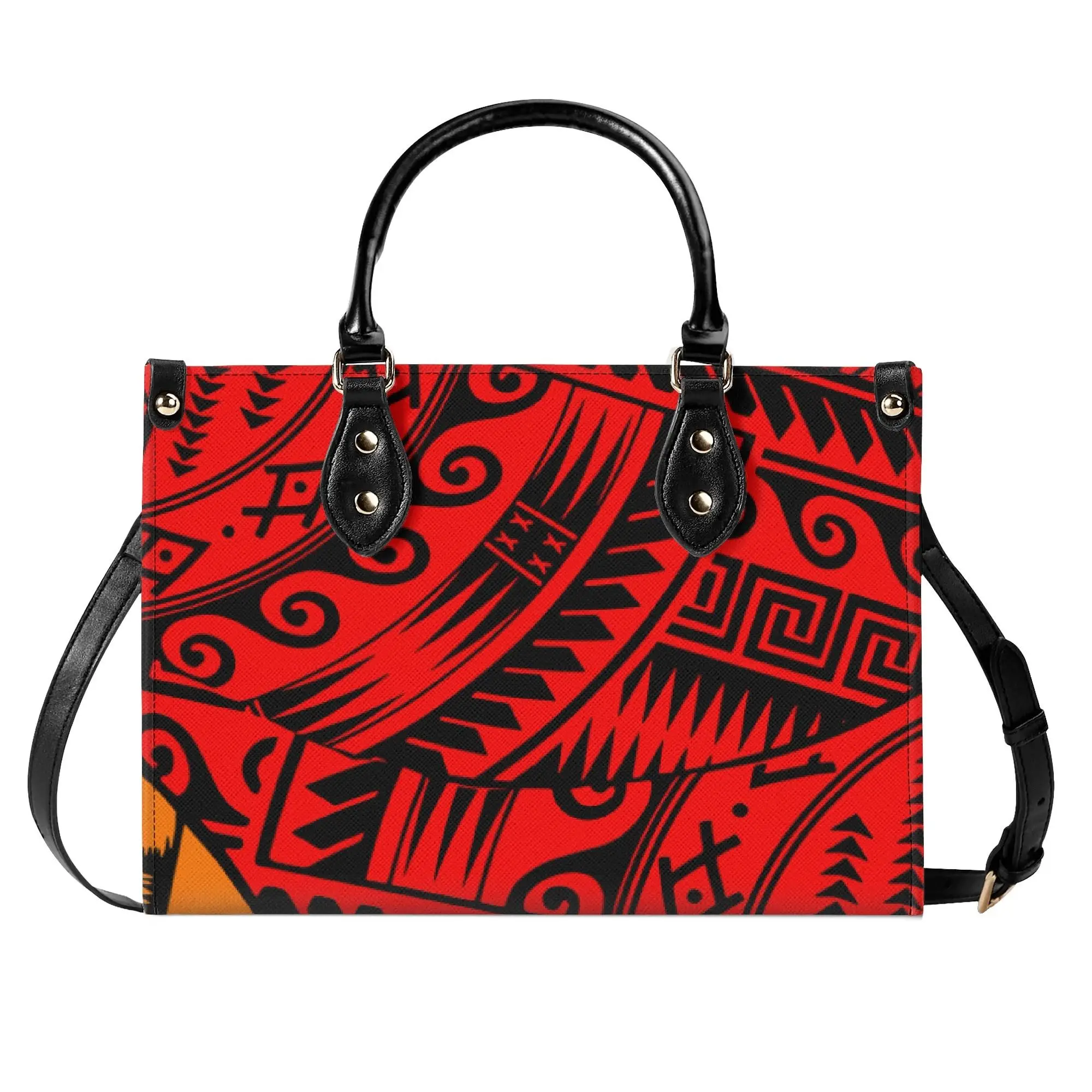 

Классическая женская сумка на молнии с узором, весна/лето, из полинезийского твила и кожи, в стиле племени Самоа, повседневная, люксовая, с индивидуальным принтом