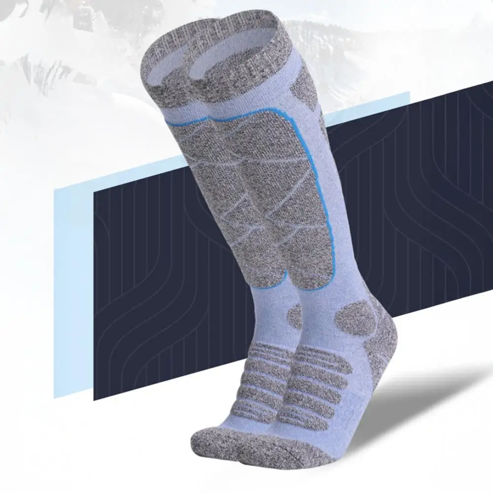 Mountaineering Socks Thermal Knee High Ski Socks for Men Women Breathable Weather Socks with Shock Absorption Warm Hiking