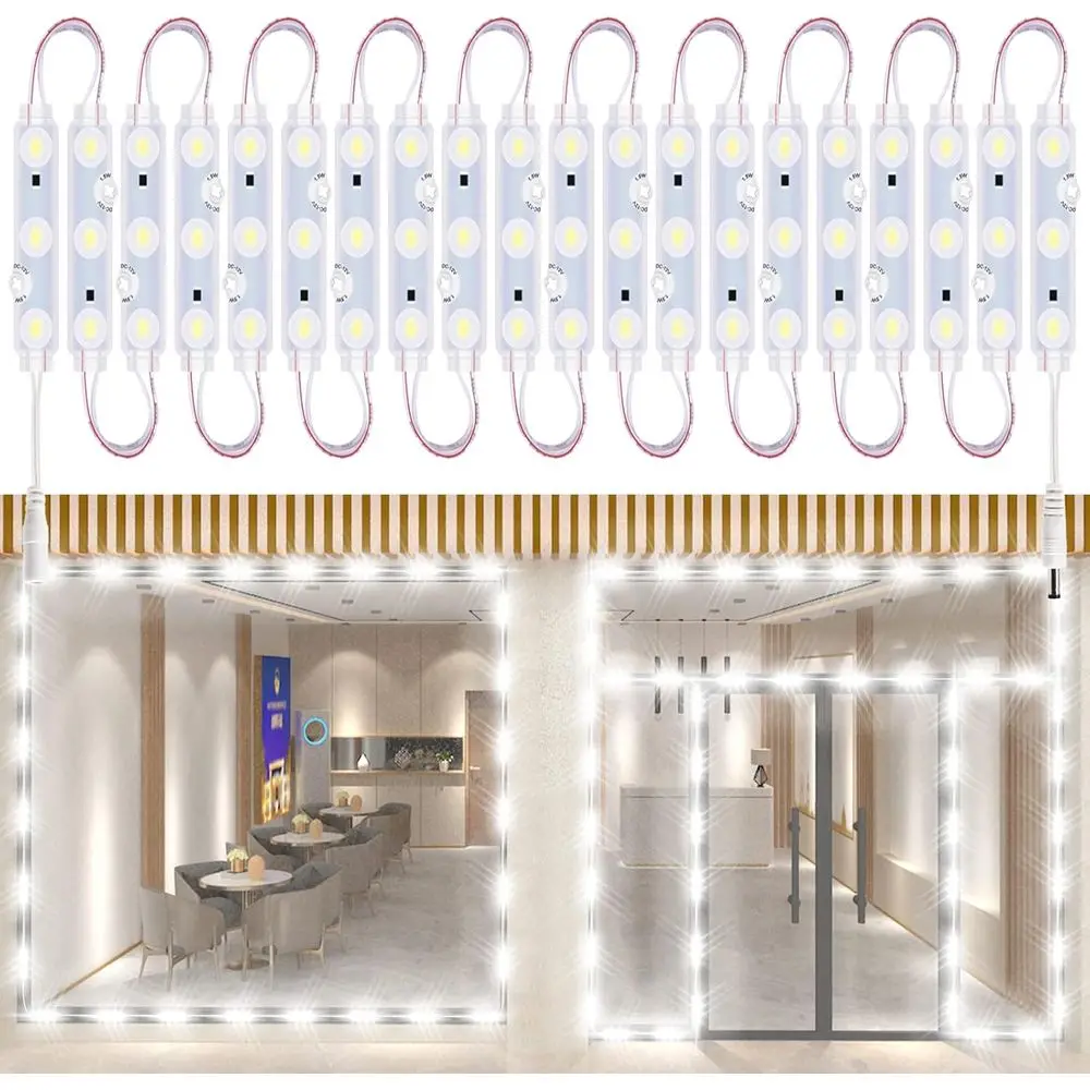 

Светодиодные оконные светильники, водонепроницаемые, для декоративного освещения или рекламных вывесок, 12В, 5050, 100 светодиодов, для магазинов