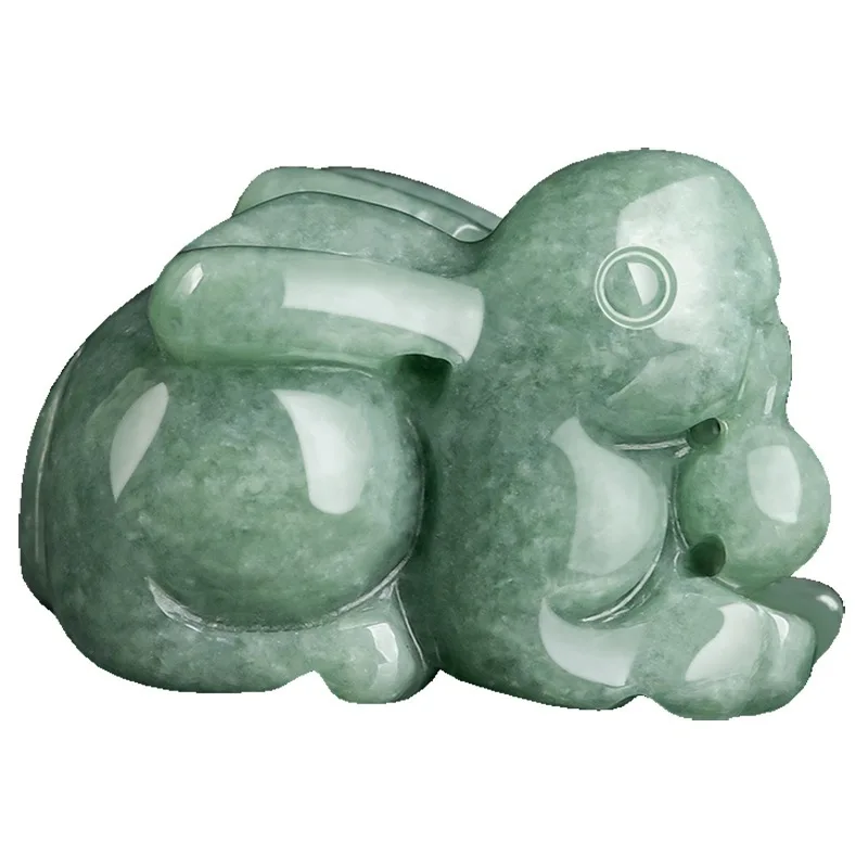 

Real Natural Grade A Jade Jadeite Men Women Best Gift Cute Green Zodiac Rabbit Pendant