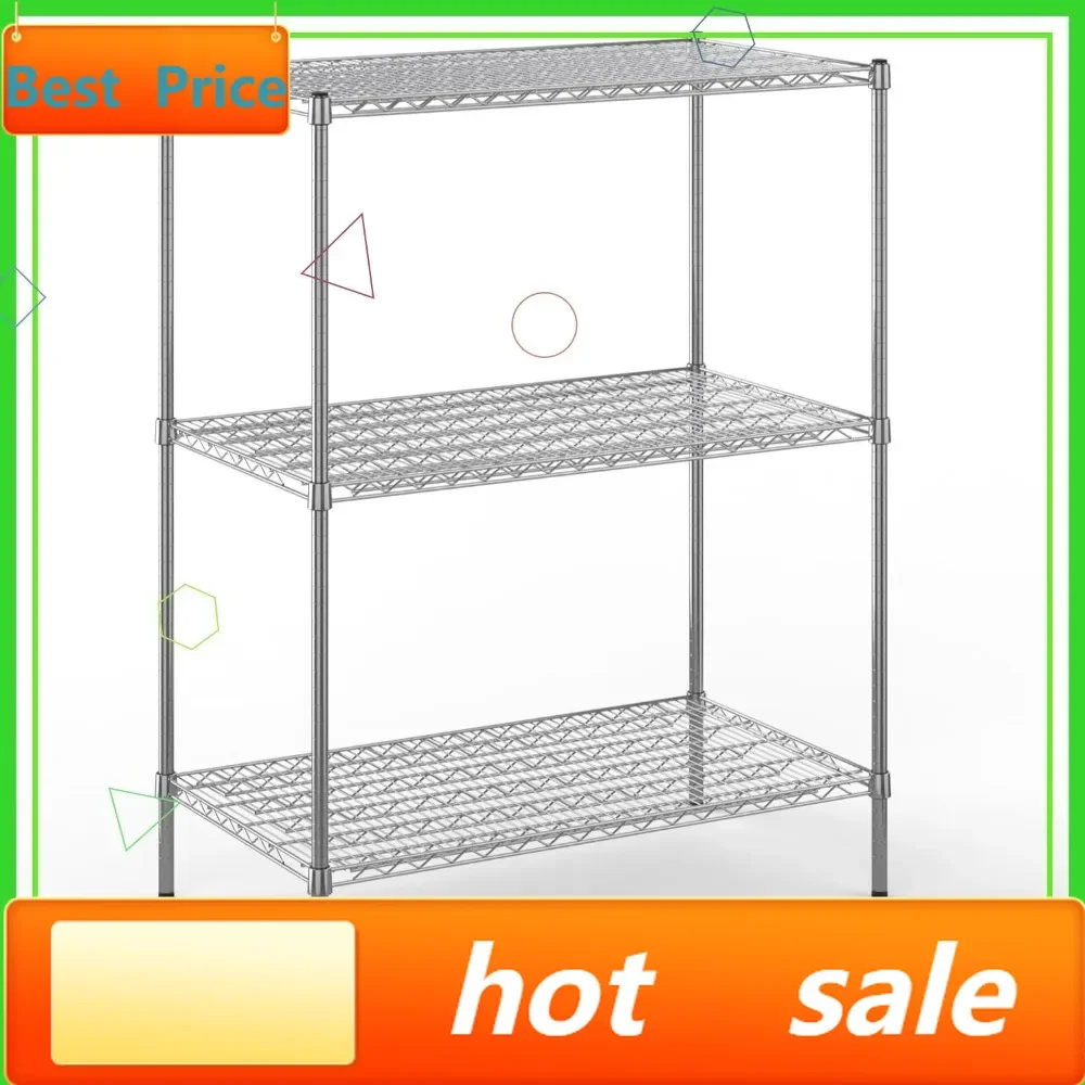 

Горячая распродажа: 3-ярусный коммерческий металлический стеллаж 24x42x54 дюйма, сверхпрочный, сертифицированный NSF, с регулируемыми полками