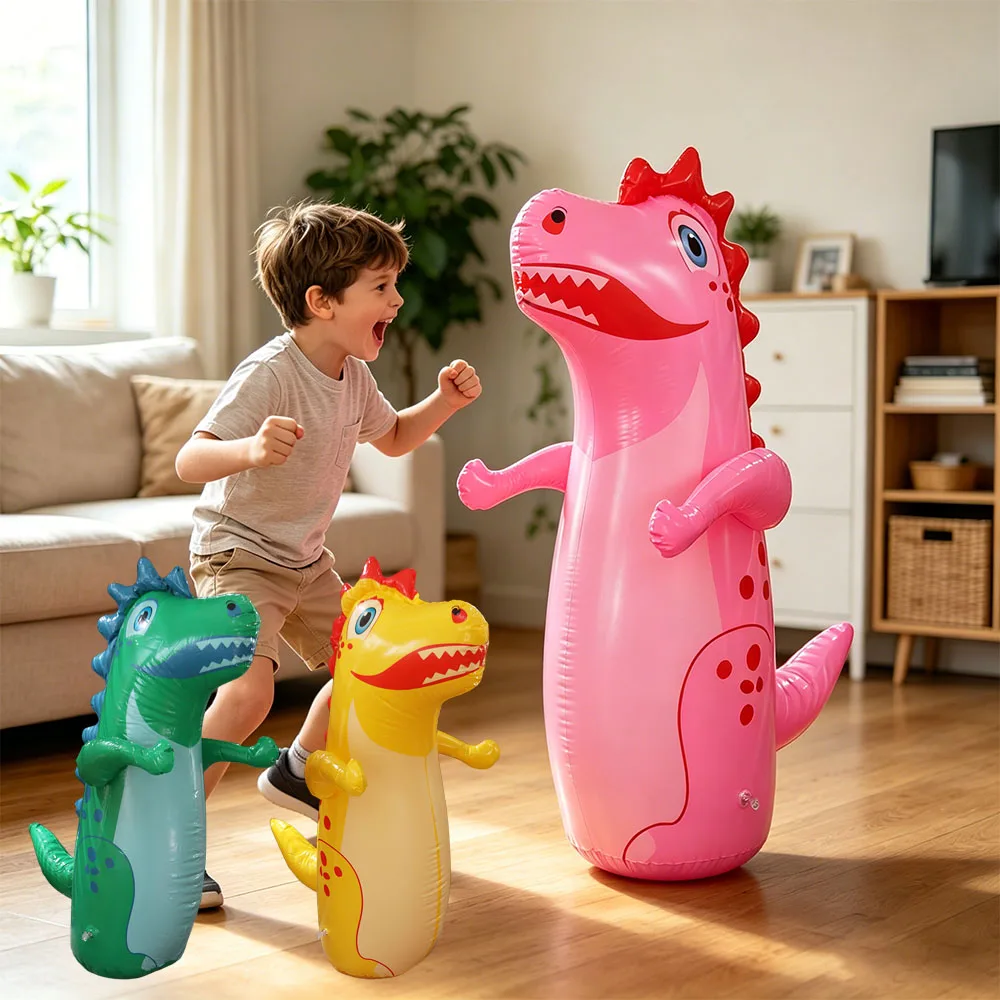 Boxing Training Inflatable Tumbler Dinosaur Dinosaur Cartoon Tumbler Boxing Dinosaur PVC Inflatable Inflatable Punching Bag
