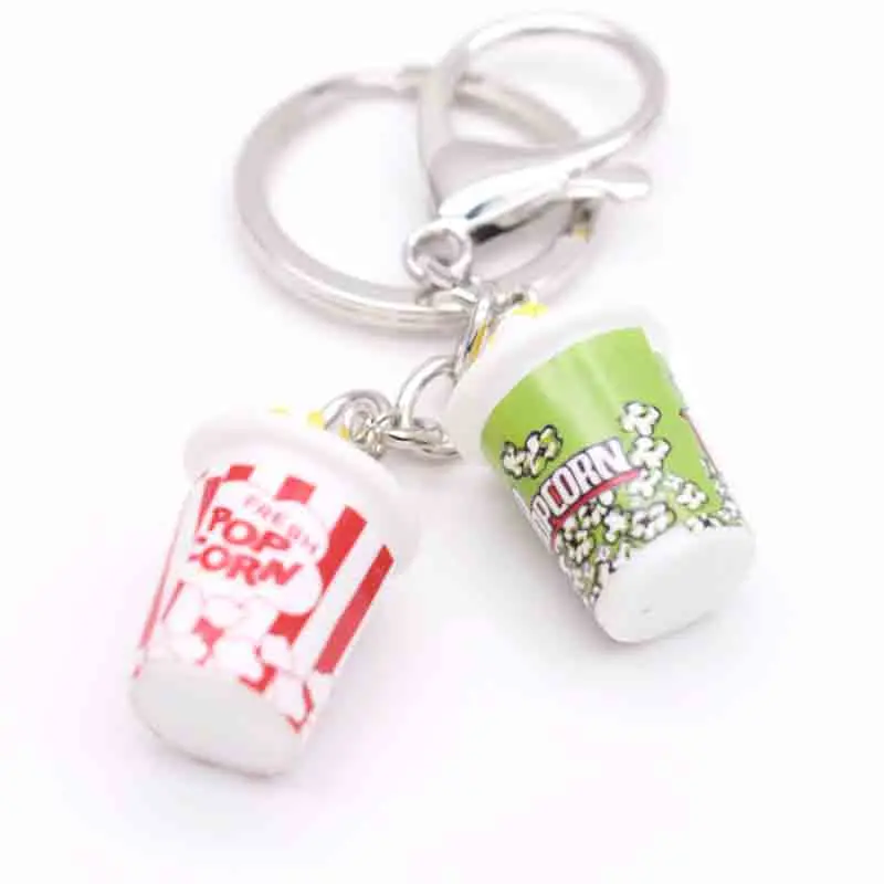 Genuine Mahjong Dice Popcorn Ice Cream Lollipop Creative Cartoon Keychain  For Keyring Bag Car Key Chain Ring Pendant Gifts