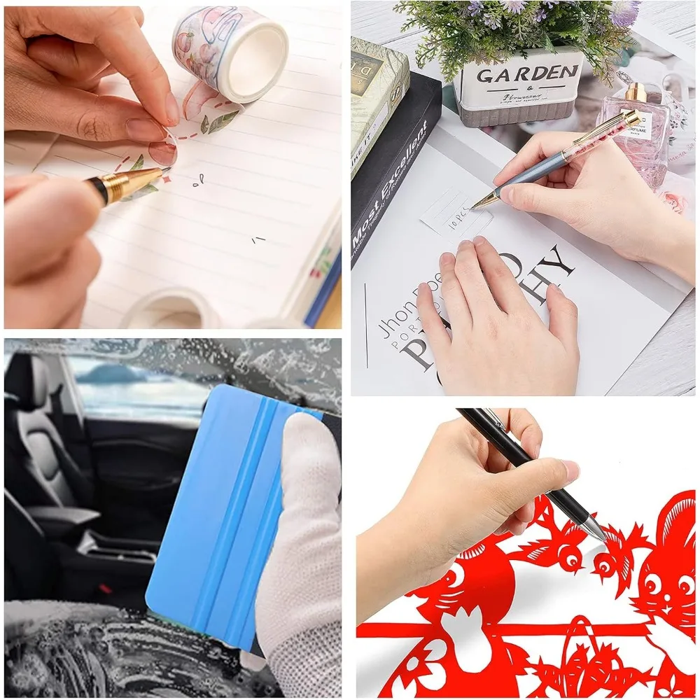 4PCS Precision Pin Pen Set Craft Vinyl Weeding Tools Retractable Air Pin Pen Wrap Installation Kit with 2 Refills for Bubble