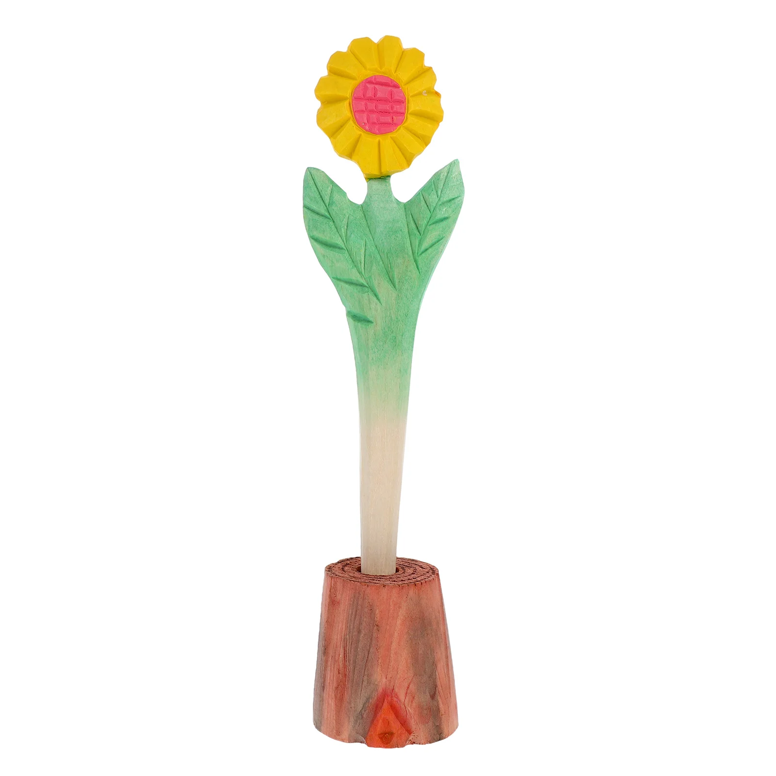 

Handmade Wooden Carved Sunflower Gel Cute Flower Writing Pens Kids Safe Office Stationery Unique Gift Novelty Ballpoint