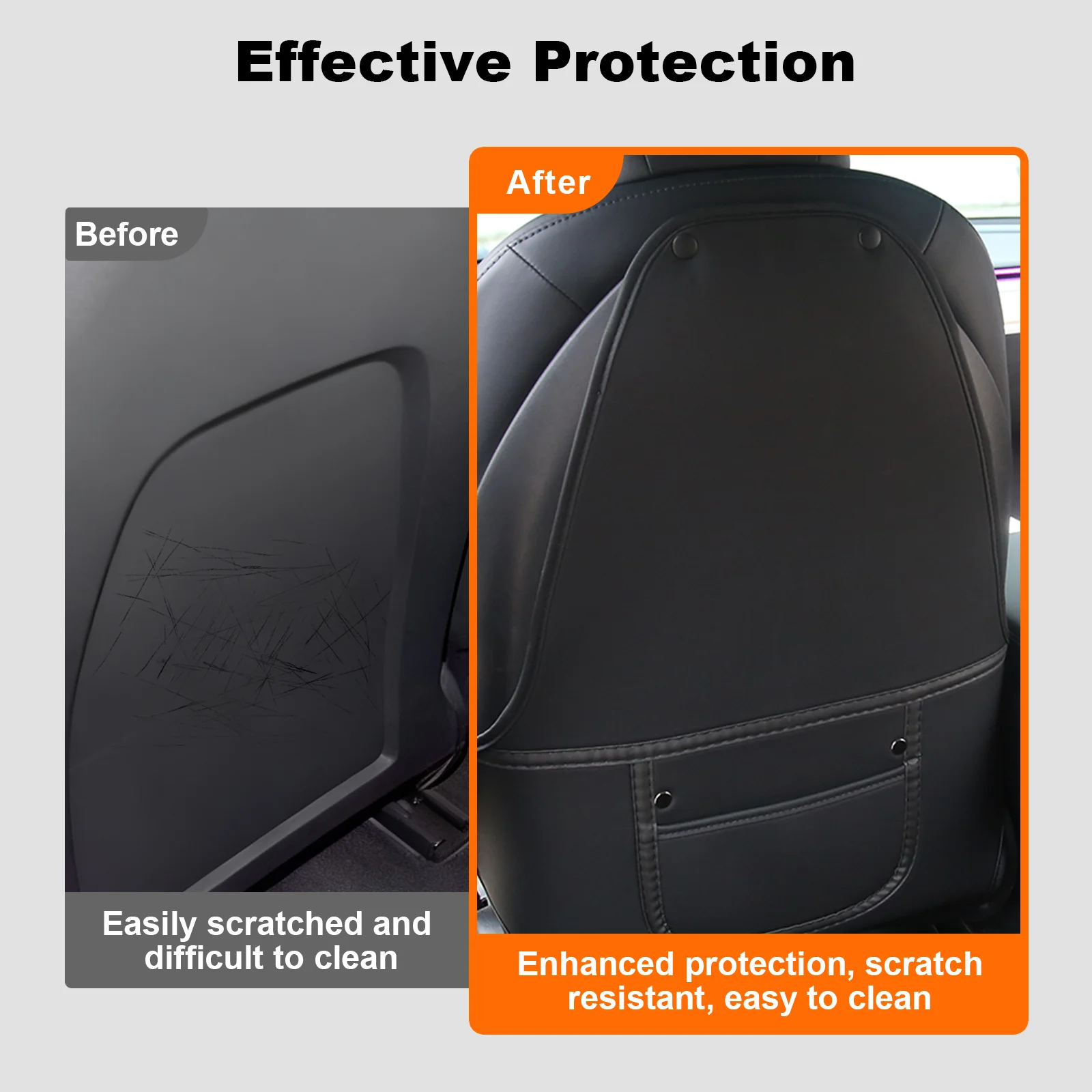 

Car Rear Seat Anti Kick Pad For Tesla Model Y 2021-202 Model 3 2017-2025 High-Quality Leather Seat Back Cover Protective Mat