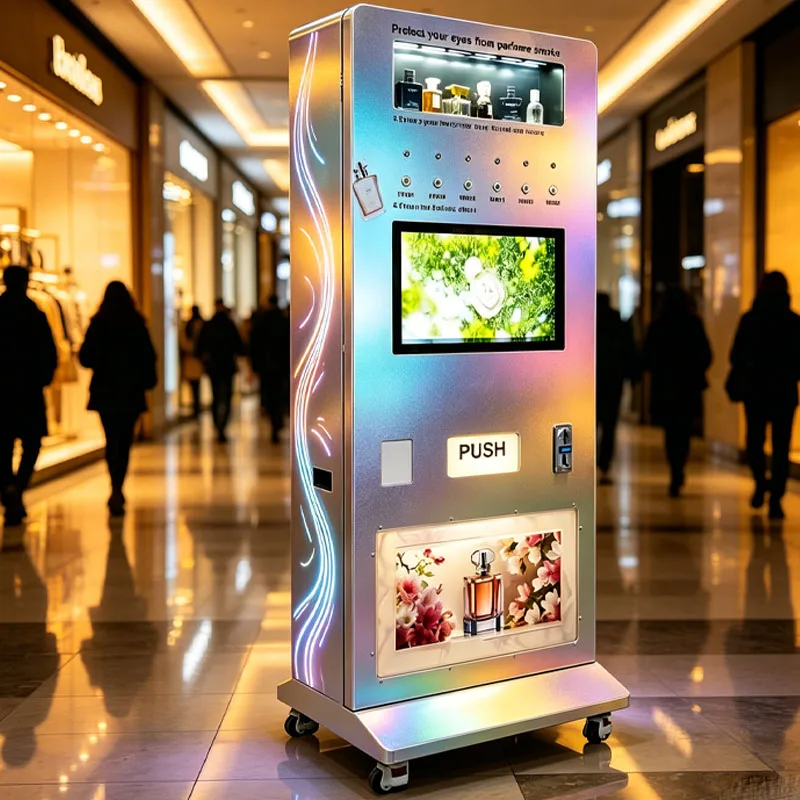 Smart Fragrance Vending Machine Perfume Spray Kiosk with Cashless Payment and Full Size Bottle Display Wholesale Customized