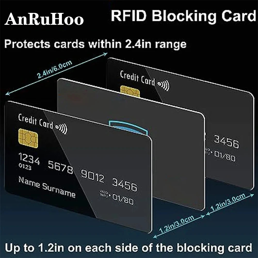 1/2/3PCS Black Block Cards Hassle-Free Protection Entire Wallet Shield Contactless NFC Debit Credit Card Protective Film Blocker