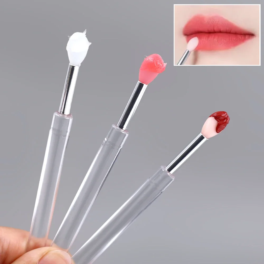 1/3Pcs Silicone Soft Lip Mask Brush with Sucker Dust Cover Cosmetic Makeup Brushes Lipstick Lip Brush Women Beauty Makeup Tools