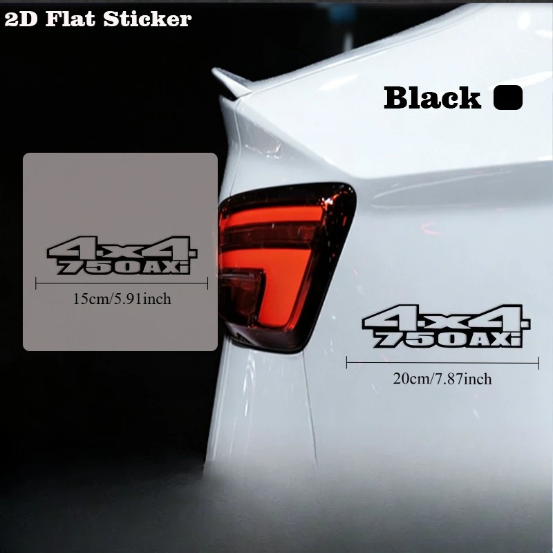 2Pcs/Set (1 Large+1 Small) 4x4 750AXi Red Vinyl Decal Waterproof Durable Sticker for Car Side Rear Body Styling
