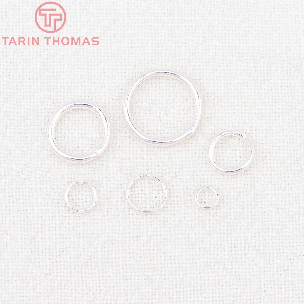 (8881) 50PCS 18K Gold Color Plated Brass Jump Rings Closed Rings Jewelry Finding Earrings Connector Ring Accessories Wholesales