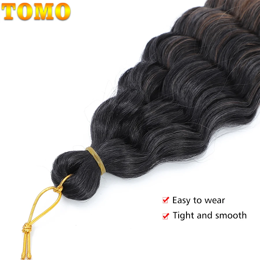 Tomo onda profunda cabelo de crochê 30/22 Polegada onda de água torção do cabelo sintético deusa tranças cabelo ondulado ombre loira rosa extensão