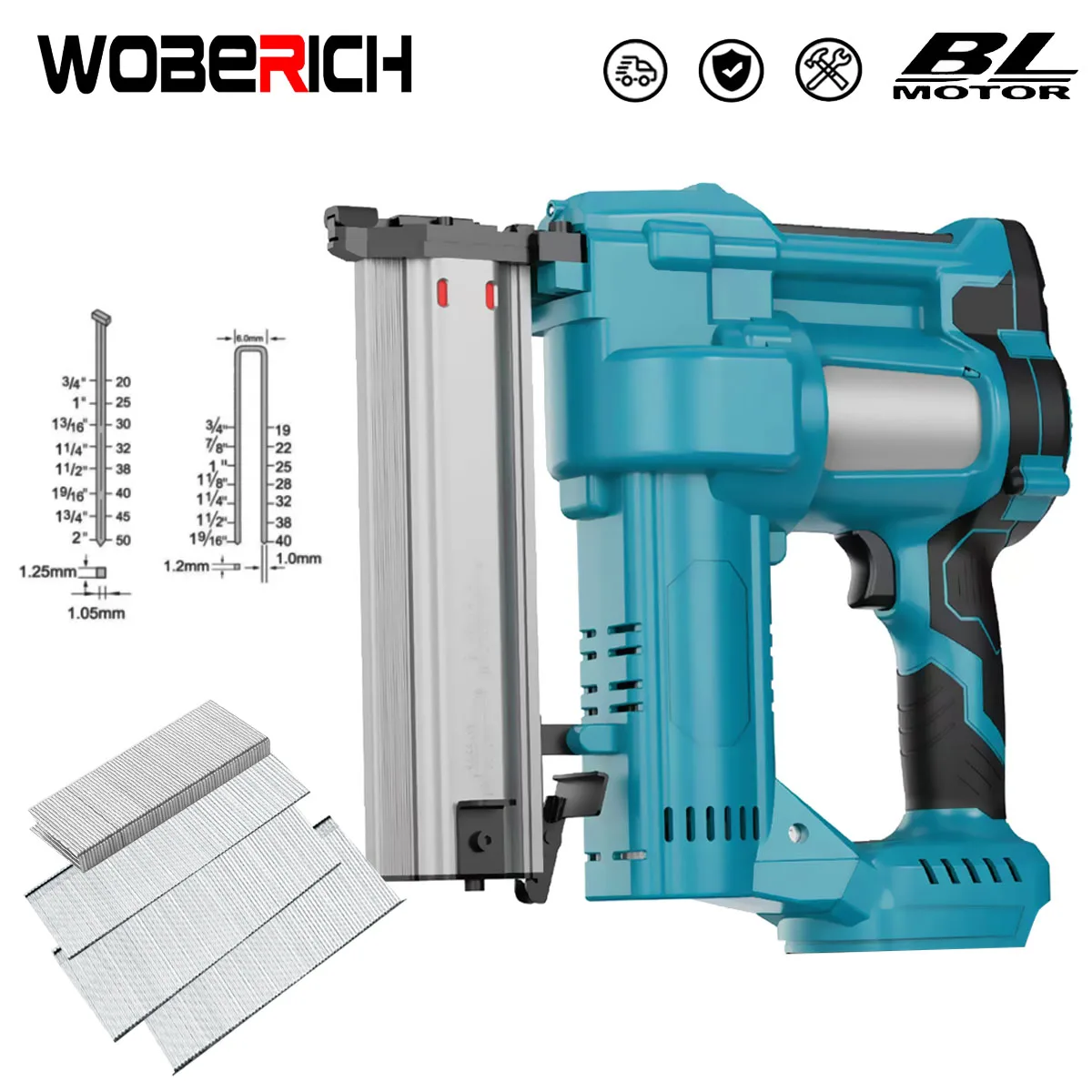 NEW Brushless Wireless Cordless Electric 2 in 1 Nailer/Stapler Gun with F30/F40/F50/K438 Nail For Makita 18V Battery(No Battery)