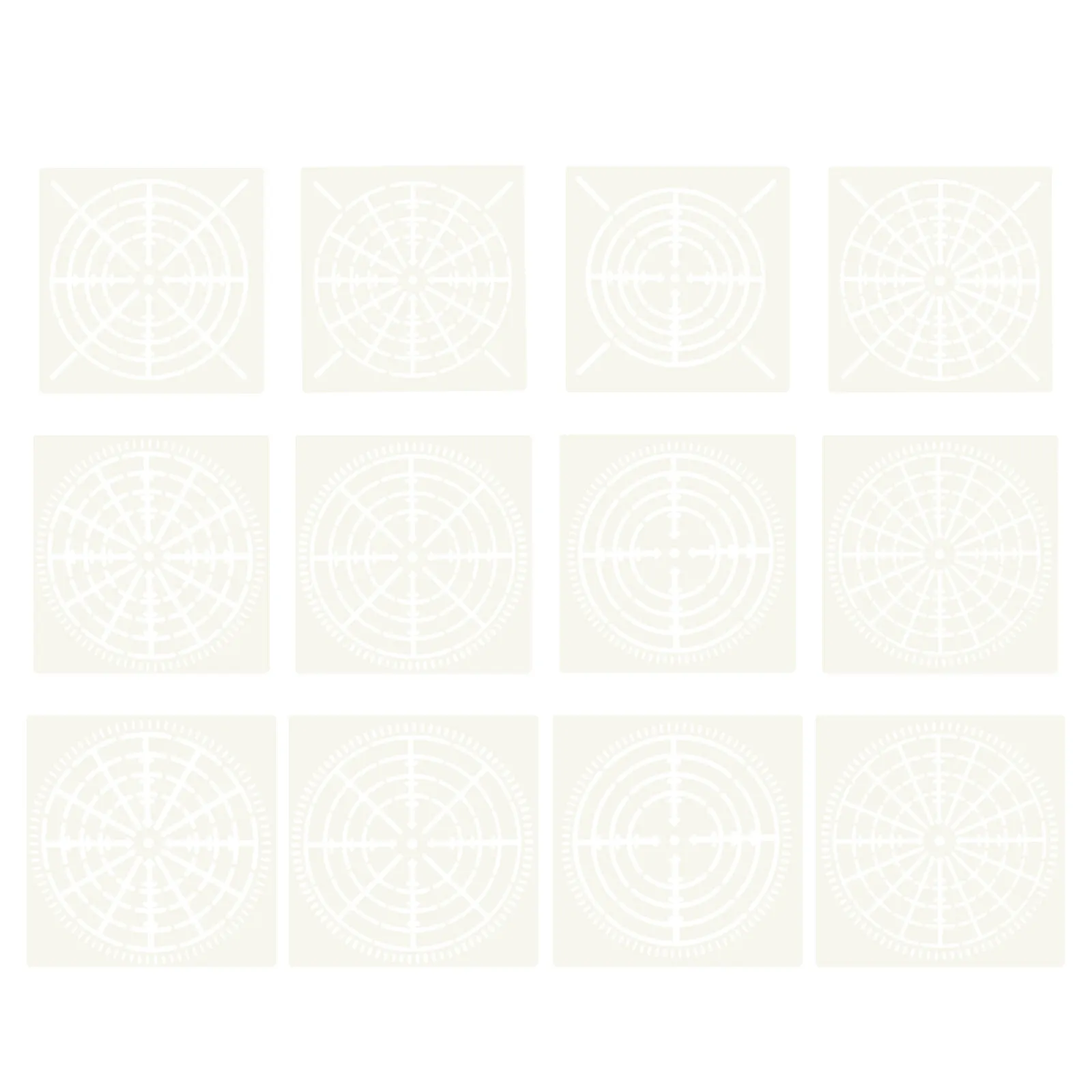 12Pcs Mandala Dot Painting Stencils Creative Pet Stencil Set Multipurpose Drawing Templates for Scrapbook Planner DIY