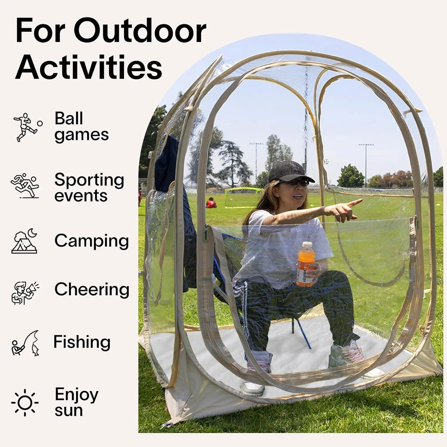 Instant Sports Competition Tent, Fishing Sauna, Outdoor Bathroom Bubble Tent, Rain Tent, Camping Aw, Transparent Pop Up