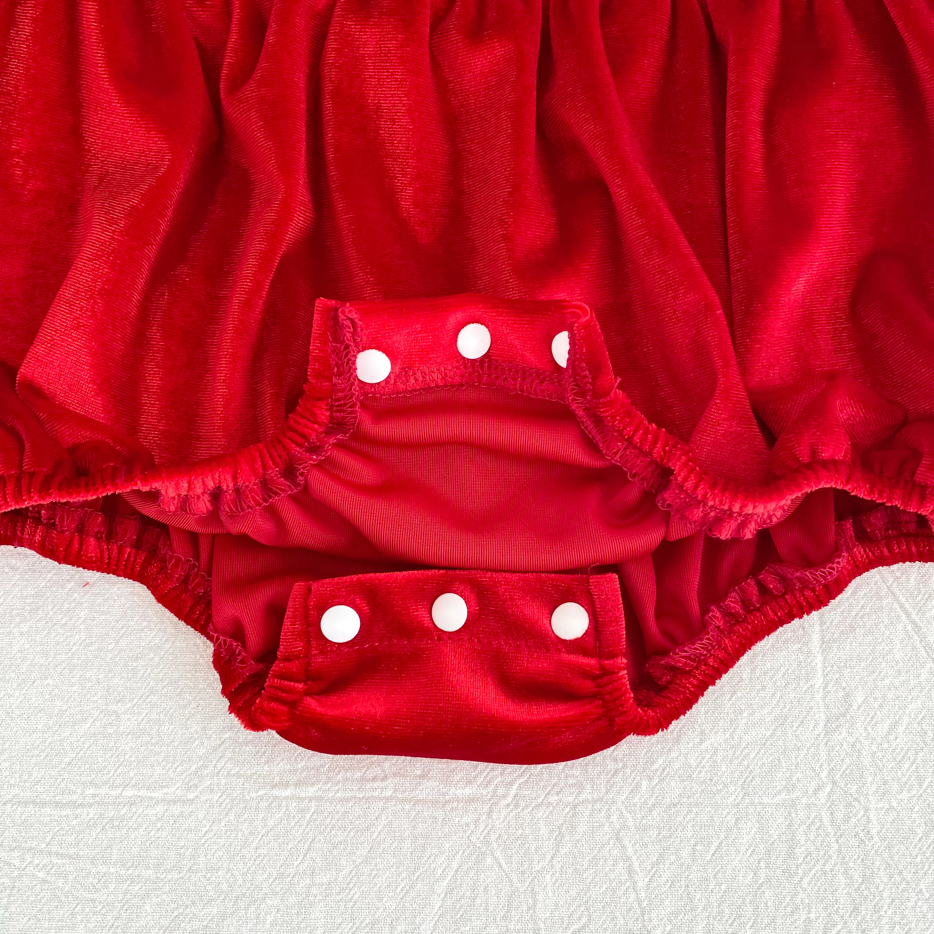 Baby Mädchen Roter Samt-Body mit Schleife Langarm Neugeborenen Party Geburtstags-Outfit Herbst Weihnachten Süßer Baby-Strampler 0-24M – Detail 12