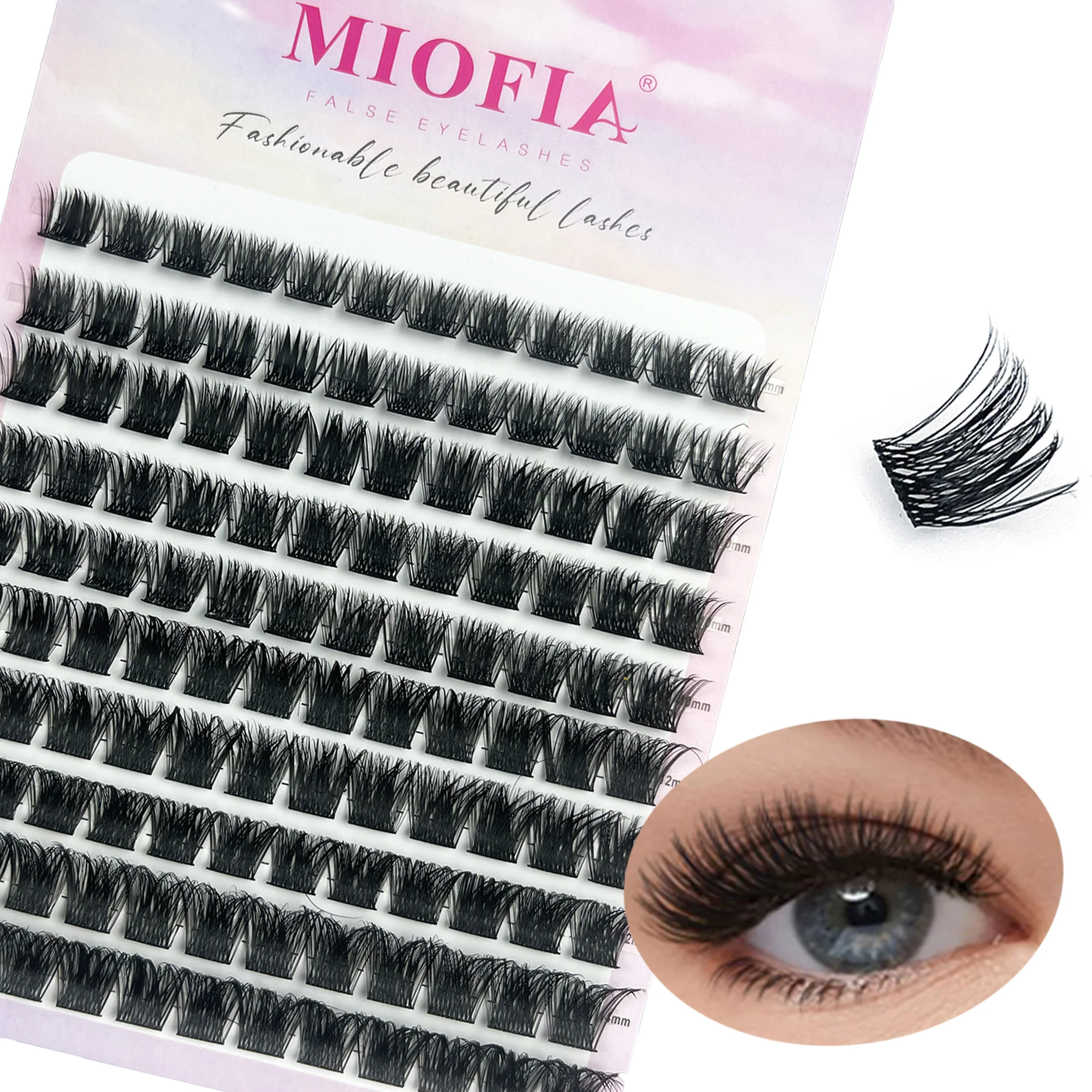 New 10 Row Cluster Eyelash Natural Eyelash Extension Individual Eyelash Bunches 8-14mm Mixed Length Segmented Lashes Makeup