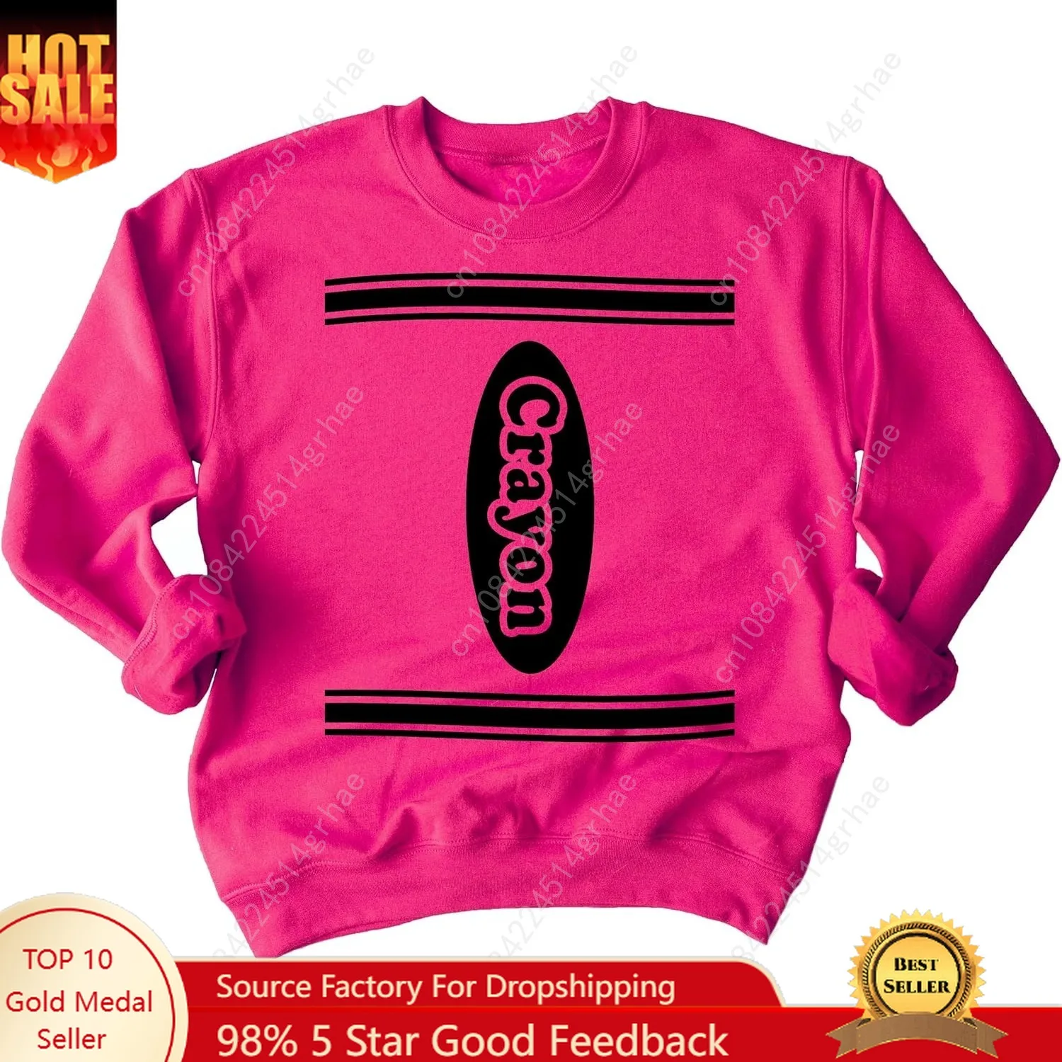 

Promotion & Beyond Crayon Shirt Halloween Costume for Teams Groups Crewneck Sweatshirt
